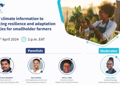 Webinar: Role of climate information in enhancing resilience and adaptation strategies of small holder farmers