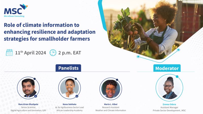 Webinar: Role of climate information in enhancing resilience and adaptation strategies of small holder farmers