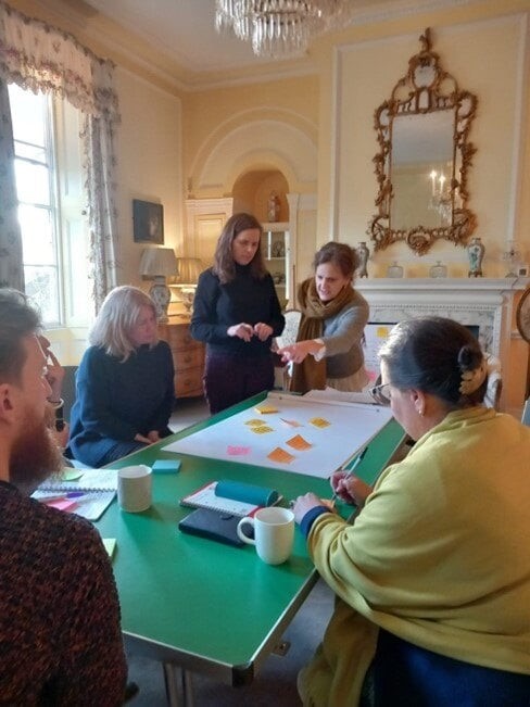 picture taken in Fenton House, National Trust showing participants engaging